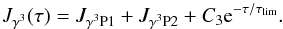 \begin{equation} \JGb(\tau)=J_{\rm \gamma^{3} P1}+J_{\rm \gamma^{3} P2}+\Cc {\rm e}^{-\tau/\tau_{\rm lim}} . \label{eq::SolJGb} \end{equation}