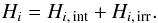 \begin{equation} H_{i}=H_{i \rm,\,int}+H_{i \rm,\,irr} . \label{eq::Split} \end{equation}