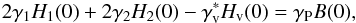 \begin{equation} 2\Ga\Ha(0)+2\Gb\Hb(0)-\Gv^{*}\Hv(0)=\Gp B(0) , \label{eq::RadEq2} \end{equation}