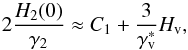 \begin{equation} 2\frac{\Hb(0)}{\Gb}\approx\Ca+\frac{3}{\Gv^{*}}\Hv , \label{eq::WithH2} \end{equation}