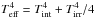 \hbox{$\teff^{4}=T_{\rm int}^{4}+\tirr^{4}/4$}