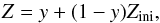 \begin{equation} Z=y+(1-y) Z_{\rm ini}, \end{equation}