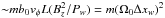 \hbox{${\sim} mb_0v_\phi L(B_z^2/P_w) = m(\Omega_0 \Delta x_w)^2$}