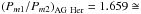 \hbox{$\left(P_{m1}/P_{m2}\right)_{\mathrm{AG~Her}}=1.659\cong$}