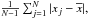 \hbox{$\frac{1}{N-1}\sum_{j=1}^{N}|x_j-\overline{x}|,$}