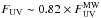 \hbox{${F}_{\rm{UV}}\sim 0.82\times {F}_{\rm{UV}}^{\rm{MW}}$}