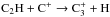 \hbox{${\rm C_2H}+{\rm C^+}\rightarrow {\rm C_3^+}+{\rm H}$}