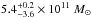 \hbox{$5.4^{+0.2}_{-3.6}\times10^{11}~\msun$}