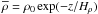 \hbox{$\meanrho=\rho_0\exp(-z/H_\rho)$}