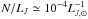 \hbox{$N/L_{J} \simeq 10^{-4} L_{J,\odot}^{-1}$}