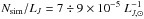 \hbox{$N_{\rm sim}/L_{J} = 7 \div 9 \times 10^{-5}~L_{J,\odot}^{-1}$}