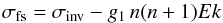 \begin{equation} \sigma_{\rm fs}=\sigma_{\rm inv}-g_1\, n(n+1) Ek \label{fsbc} \end{equation}