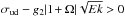 \hbox{$\sigma_{\rm ud}-g_2 |1\! +\Omega| \sqrt{Ek} > 0$}