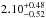 \hbox{$2.10^{+0.48}_{-0.52}$}
