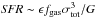 \hbox{${\it SFR}\sim\epsilon f_{\rm gas}\sigma_{\rm tot}^3/G$}