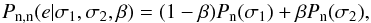 \begin{equation} P_\mathrm{l}(e|s) = \frac{\exp (- \frac{e}{s})}{s(1 + \exp (-\frac{e}{s})}\cdot \end{equation}