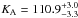 \hbox{$K_{\mathrm{A}}=110.9^{+3.0}_{-3.3}$}
