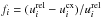 \hbox{$f_{i}= (u_{i}^{\rm rel}-u_{i}^{\rm cx})/u_{i}^{\rm rel}$}