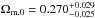 \hbox{$\Omega_{{\rm m},0}=0.270_{-0.025}^{+0.029}$}