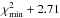 \hbox{$\chi^2_{\rm min}+2.71$}