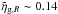 \hbox{$\tilde \eta_{{\rm g},R} \sim 0.14$}