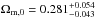 \hbox{$\Omega_{{\rm m},0}=0.281^{+0.054}_{-0.043} $}