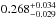 \hbox{$0.268_{-0.029}^{+0.034}$}