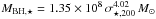 \hbox{$M_{\rm BH,\star}=1.35\times 10^8\,\sigma_{\star,200}^{4.02} \,M_\sun$}