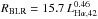 \hbox{$ R_{\rm BLR} = 15.7 \, L_{\rm H\alpha,42}^{0.46}$}