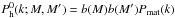 \hbox{$P^{0}_{\rm h}(k;M,M')=b(M)b(M')P_{\rm mat}(k)$}