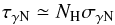 \begin{equation} \tau_{\gamma \rm N} \simeq N_{\rm H} \sigma_{\gamma \rm N} \end{equation}