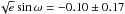 \hbox{$\sqrt{e}\sin\omega = -0.10 \pm 0.17$}