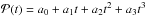 \hbox{$\mathcal{P}(t) = a_0 + a_1 t + a_2 t^2 + a_3 t^3$}