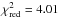 \hbox{$\chi^{2}_{\rm red} = 4.01$}