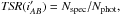 \hbox{${\it TSR}(i'_{AB})=N_{\rm spec}/N_{\rm phot},$}