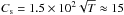 \hbox{$C_{\rm s} = 1.5\times10^2 \sqrt{T}\approx{15}$}