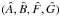 \hbox{$(\hat{A},\hat{B},\hat{F},\hat{G})$}