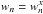\hbox{$w_{n} = w_{n}^{x}$}