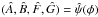 \hbox{$(\hat{A}, \hat{B}, \hat{F}, \hat{G}) = \hat{\psi}(\phi)$}