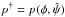 \hbox{$p^{\dag} = p(\phi,\hat{\psi})$}