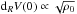 \hbox{${\rm d}_{R}V(0) \propto \sqrt{\rho_{0}}$}