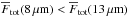 \hbox{$\overline{F}_{\mathrm{tot}}(8\,\mathrm{\mu m})<\overline{F}_{\mathrm{tot}}(13\,\mathrm{\mu m})$}