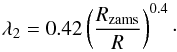 \appendix \setcounter{section}{1} \begin{equation} \lambda_{2} = 0.42 \left(\frac{R_{\rm zams}}{R}\right)^{0.4}\cdot \end{equation}