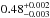\hbox{$0.48^{+0.002}_{-0.003}$}
