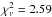 \hbox{$\chi^2_{\nu}=2.59$}