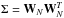 \hbox{$\Sigma = {\bf W}_N{\bf W}_N^T$}