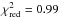 \hbox{$\chi^2_{\rm red}=0.99$}