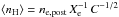 \hbox{$\langle n_{\rm H} \rangle = n_{\rm e, post}\, X_{\rm e}^{-1}\, C^{-1/2}$}