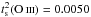 \hbox{$t_{\rm s}^2 (\ion{O}{iii}) = 0.0050$}
