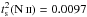 \hbox{$t_{\rm s}^2 (\ion{N}{ii}) = 0.0097$}